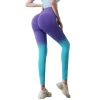 European and American high-waisted hip-lifting fitness pants, women's running tight-fitting pants, quick-drying peach-bottom gradient yoga pants Item Picture